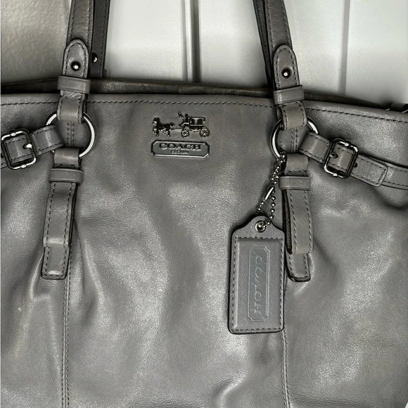 Coach Madison Gray Leather Bag - Picture 2 of 5